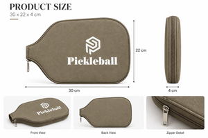 Funda Protectora para Raqueta de Pickleball Gris, con Núcleo de Panal, de Microfibra Suave, con Cierre, para Entrenamiento Deportivo, con Logotipo Personalizado - Product Image 3
