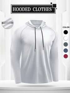 เสื้อฮู้ดดี้ผู้ชายทรงสลิมฟิต แห้งเร็ว ระบายเหงื่อได้ดี ผลิตจากโพลีเอสเตอร์ ระบายอากาศได้ดี เหมาะสำหรับออกกำลังกาย เล่นกีฬา และใส่ในยิม - Product Image 2