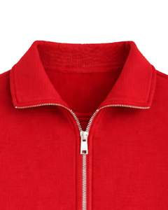 Sudadera corta de forro polar gris carbón con cremallera completa para mujer, cuello polo, bolsillos delanteros, cordón ajustable, estilo casual y cálido para la calle - Product Image 4