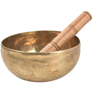 Bol chantant rond en laiton plaqué or poli pour la prière, le bouddhisme, le yoga, la méditation, la relaxation, la décoration intérieure et la pratique spirituelle - Product Image 1