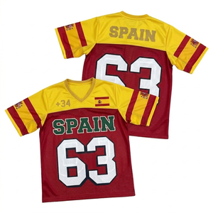 Camiseta de Baloncesto de España Unisex con Cuello en V, Manga Corta, Malla Sublimada de Poliéster Transpirable, Ropa Deportiva para Adultos, Talla 63 - Product Image 1