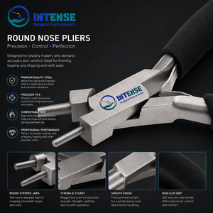 Pince à bec rond professionnel en acier inoxydable pour la fabrication de bijoux, outil de bouclage de fil et de perlage, fabricant OEM ODM - Product Image 2