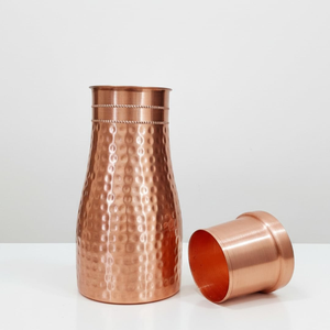 Carafe à eau en cuivre martelé, pichet en métal fait main pour un stockage sain de l'eau et un usage quotidien - Product Image 1