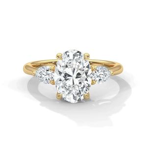 Three Stone Moissanite <b>Engagement</b> <b>Ring</b> Pear Cluster <b>Nature</b> <b>Inspired</b> Elegant Design 925 Silver Bezel Setting IGI Certified - Product Image 3
