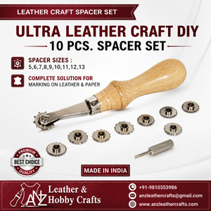 10 Piece Spacer Set for <b>Leather</b> Crafting | Adjustable <b>Leather</b> Stitch Marking Wheel Set with 10 Interchangeable Spacers DIY <b>Tool</b> - Product Image 3
