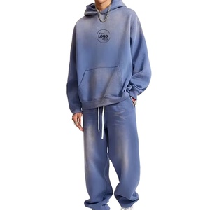 Custom Design Windproof Plus Size Solid Acid Washed Breathable Winter <b>Tracksuits</b> Private Label Outdoor Polyester/Cotton - Product Image 4