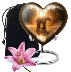 Urna Funeraria en Forma de Corazón con Diseño de Guerrero Cósmico, Urna Decorativa Negra para Guardar Cenizas de Adultos - Product Image 4