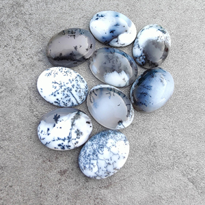 Cabochon d'agate dendritique naturelle, forme ovale, dos plat, pierre précieuse calibrée, pour la fabrication de bijoux - Product Image 4