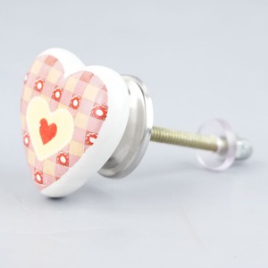 Boutons et poignées en céramique en forme de cœur, modernes et élégants, pour armoires, commodes, penderies, tiroirs, meubles de chambre, cuisine et salon - Product Image 2