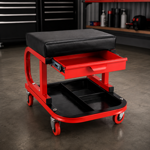 Heavy Duty Rolling Workshop Creeper Seat <b>Stool</b> <b>with</b> Padded Cushion, Built-In Drawer, Tool Tray & 360° Swivel Casters GAPSTL004 - Product Image 1