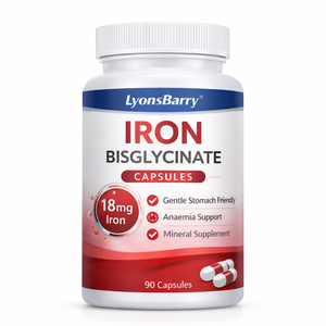 Cápsulas de Bisglicinato de Hierro, Suaves para el Estómago, Apoyo para la Anemia, Suplemento Mineral, OEM, GMP, Exportación - Product Image 2