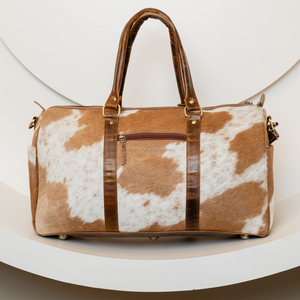 Bolso de lona de piel de vaca hecho a mano, bolso de viaje de noche Vintage para hombres y mujeres, ideal para acampar, senderismo y escapadas de fin de semana - Product Image 5