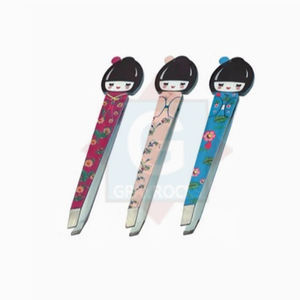 Pinzas de Cejas Profesionales de Acero Inoxidable con Punta Inclinada de Precisión, Forma de Muñeca, Coloridas y Sintéticas - Product Image 1