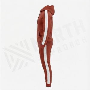 Men's Hooded <b>Tracksuit</b> Solid Color Full Zipper Casual Sportswear Breathable Polyester Jogging Suit Autumn Wear - Product Image 3