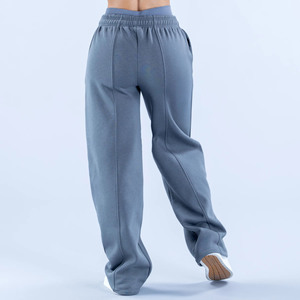 Pantalon de jogging décontracté à jambe large avec logo personnalisé, vente en gros, pour femme, longueur intégrale, couleur unie, respirant, écologique, en promotion - Product Image 5