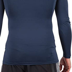 Camiseta de manga larga anti-UV, transpirable, de secado rápido, ecológica, para protección solar, de poliéster/nailon/spandex, compresiva, para entrenamiento en el gimnasio, para hombre. - Product Image 4