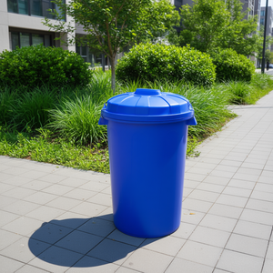 Contenedor de Basura de Plástico Azul de 100L con Tapa para Reciclaje, Uso Interior/Exterior - Product Image 2