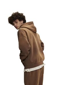 เสื้อขนแกะ360GSM มีฮู้ดสำหรับผู้ชายพิมพ์ลายออนดีมานด์มีซิปแบบสวมหัวเสื้อแนวสตรีทโอเวอร์ไซส์เปิดไหล่ - Product Image 5