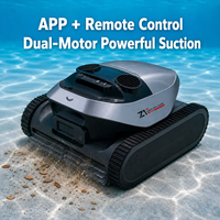 Robot nettoyeur de piscine automatique sans fil, intelligent, avec fonction de nettoyage des parois et cartographie intelligente pour piscines enterrées