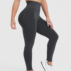 Leggings Deportivos de Alta Calidad para Mujer, Pantalones Sólidos con Logotipo de Marca Personalizado, Leggings de Yoga Elásticos de Tallas Grandes - Product Image 4