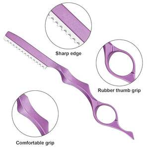 Rasoir professionnel à lame unique avec manche en métal et prise en main confortable pour usage en salon de coiffure et rasage - Product Image 3