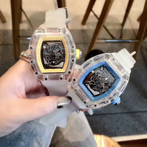 Montre mécanique pour homme de luxe, haute qualité, tourbillon, design ajouré, boîtier transparent en cristal, verre saphir, cadeau, mode - Product Image 1