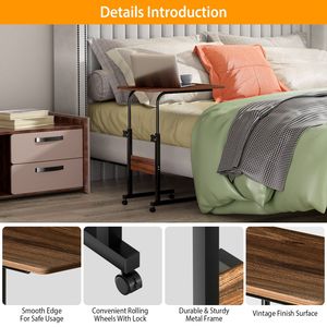 Tavolino Laterale C Sottile e Compatto per Laptop con Vano Portaoggetti per Divano, Letto, Spazi Ristretti, Tavolino da Caffè per Soggiorno e Camera da Letto - Product Image 2