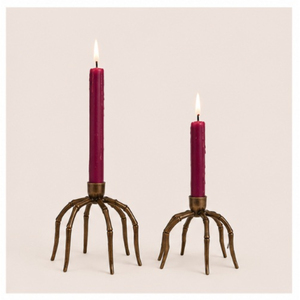 Handmade Bronze Spider <b>Taper</b> <b>Candle</b> Holder Set Vintage Style Metal Candlestick for Home Decor & Halloween Table Centerpieces - Product Image 5