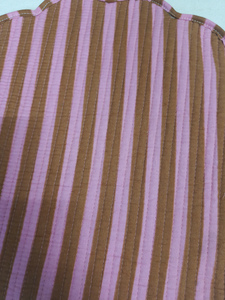 Pink & Brwon Stripe Print Cotton Quilted Thin Reversible Modern Customizable Machine Washable Multi-Shaped <b>Placemats</b> - Product Image 5