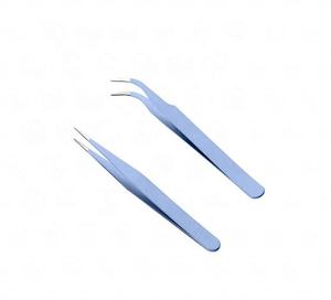 Pinzas para pestañas de acero inoxidable con punta puntiaguda Diseño recto y curvo para uso en belleza - Product Image 5