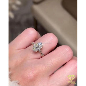 Oval Cut Moissanite Engagement <b>Ring</b> 925 Sterling <b>Silver</b> <b>Solitaire</b> <b>Ring</b> Luxury Fine Jewelry Gift For Women - Product Image 3