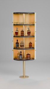 Rounded Spinning AXIS Argmac <b>Bar</b> Cabinet Stainless Steel Handles Premium Wine Storage 5+ Compartments Designed for Home - Product Image 4