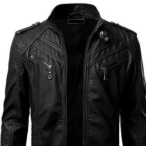 Best Design Vintage Style Biker Leather Jacket for <b>Men</b> Customized Sheep Leather Breathable Coated Quilted - Product Image 3