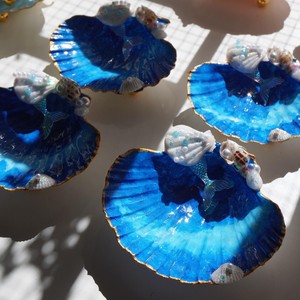 จานใส่เครื่องประดับเปลือกหอยเชลล์ งานแฮนด์เมดจากเปลือกหอยธรรมชาติ ถาดตกแต่งสไตล์ชายทะเล ของตกแต่งบ้าน งานฝีมือ ขายส่งจากโรงงาน - Product Image 4