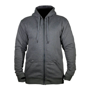 Sudadera con capucha y cremallera para hombre, diseño moderno, color sólido, corte regular, informal, de algodón French Terry, para otoño, con posibilidad de logotipo personalizado. - Product Image 1