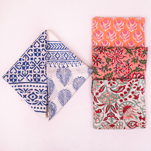Eco-Friendly Cotton Floral Hand Block Printed Breathable Airflow <b>Bandana</b> 21x21 Inches Multifunctional Unisex Summer Accessories - Product Image 5