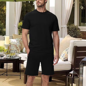 Conjunto Deportivo de Dos Piezas para Hombre, Ligero, Ecológico, Liso, Teñido, para Verano, Playa, Pantalones Cortos y Camiseta - Product Image 5