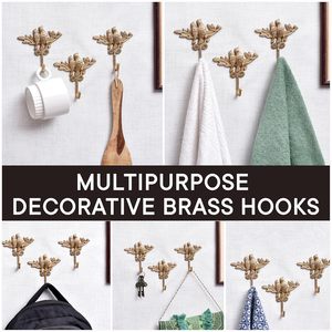 Decorative Gold Bird Coat <b>Hooks</b> for Kids Room Vintage Wall Mounted Key Towel Hanger Heavy Duty Entryway <b>Bathroom</b> <b>Hook</b> Rack - Product Image 4