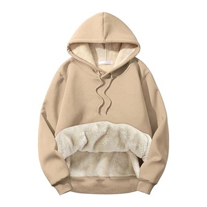 2024 Men's Casual Winter Warm Pullover High Quality <b>Fleece</b> <b>Sherpa</b> Lined Hoodie From Pakistan - Product Image 1