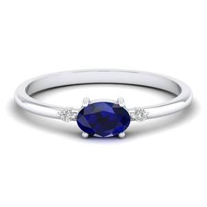 REYES Top Quality Moissanite and Blue Sapphire Gemstone Rings in 925 Sterling <b>Silver</b> Exclusive Designer Engagement Gift Jewelry - Product Image 5