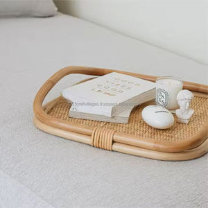 Bandeja de mimbre ecológica 100% Bandeja de servicio multiusos duradera hecha a mano Proveedor al por mayor Vietnam sostenible - Product Image 5