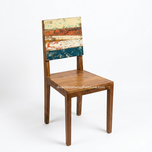 Handcrafted <b>Rustic</b> <b>Dining</b> <b>Chair</b> Reclaimed Boat Wood Eco-Friendly Original Color Indoor Outdoor Resort Home Villa Furniture - Product Image 1