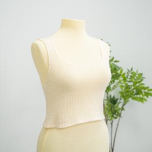 Top de punto 100% acrílico con cuello, color liso, antiarrugas, estilo sencillo, tejido en Vietnam - Product Image 5