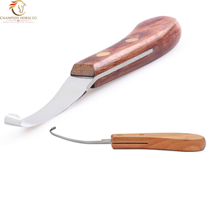 Nuevas llegadas: Cuchillos veterinarios de acero inoxidable de alta calidad con mango de madera para pezuñas (herramientas de garra derecha e izquierda) - Product Image 2