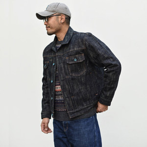 Veste en jean coupe-vent respirante à capuche pour homme GURUNA-Z-INDUSTRY - Style décontracté classique pour l'hiver - Product Image 1