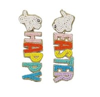 Light Luxury Wedding 2026 Handmade <strong>Embroidery</strong> Lampwork Glass Beaded Silver Plated Women's Trendy <strong>Hoop</strong> Studs Customized Popular