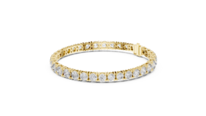 Yellow Gold Oval Cut Moissanite Tennis <b>Bracelet</b> 925 Sterling <b>Silver</b> Link <b>Bangle</b> Wedding Jewelry - Product Image 1