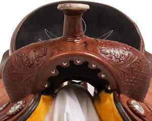 Selle de ranch en cuir véritable robuste, design ergonomique renforcé, pour entraînement intensif et performance équestre - Product Image 5