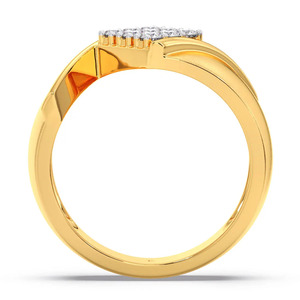Bague statement en or avec neuf diamants en forme de V - Product Image 1