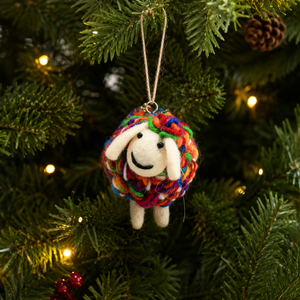 Handmade Colorful Wool Sheep Ornament For Christmas Tree Decor Gift Craft - Product Image 1